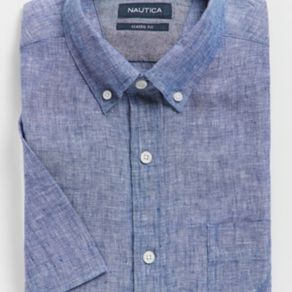 Nautica Linen Short Sleeve Shirt - Picture 2 of 10